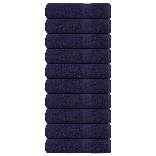 Bath Towels 10 pcs Navy Blue 100x150 cm 360 gsm 100% Cotton