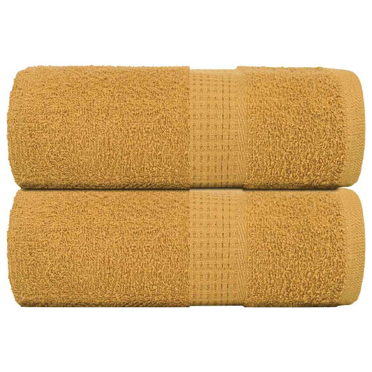 Guest Towels 2 pcs Gold 30x50 cm 360 gsm 100% Cotton