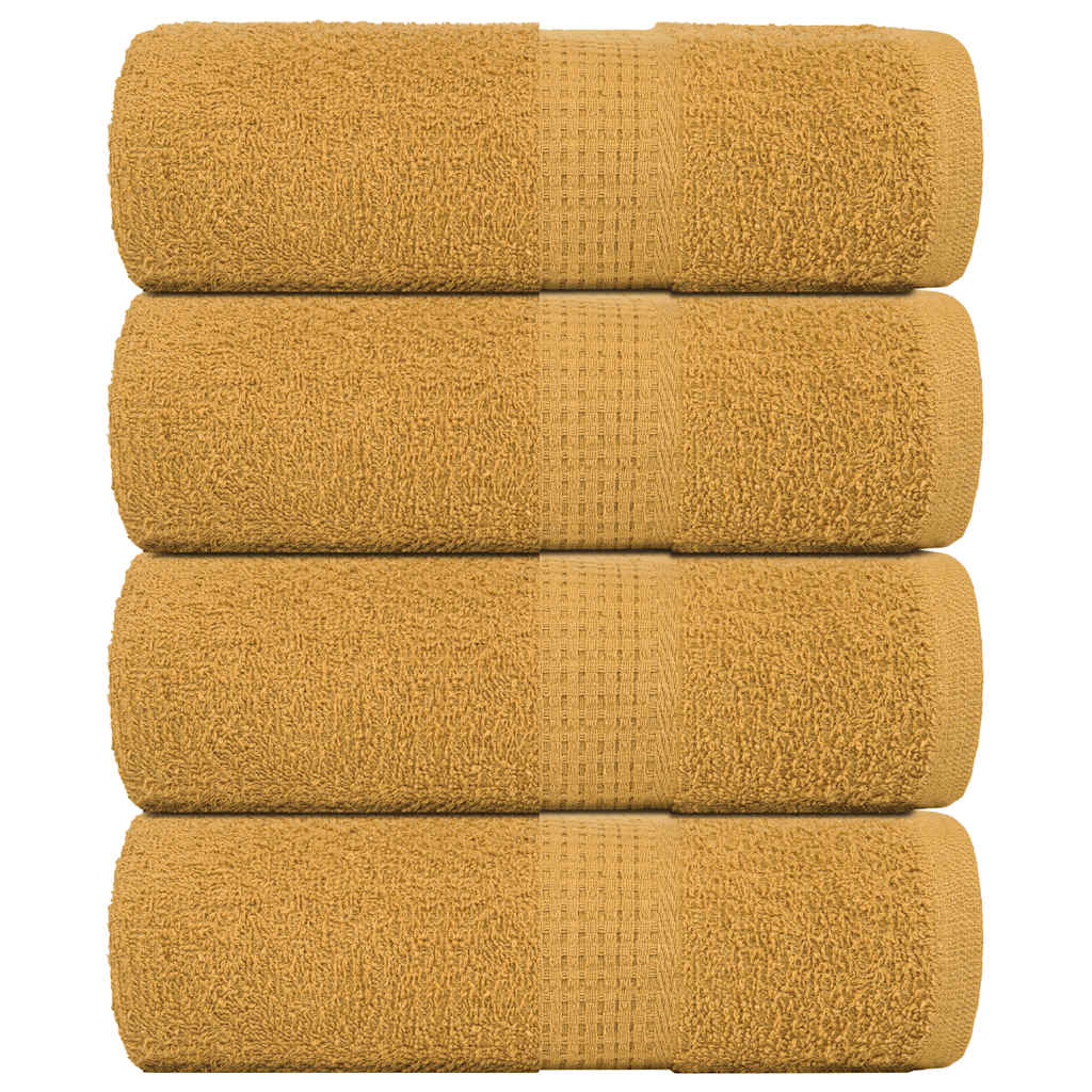 Guest Towels 4 pcs Gold 30x50 cm 360 gsm 100% Cotton