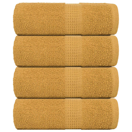 Guest Towels 4 pcs Gold 30x50 cm 360 gsm 100% Cotton