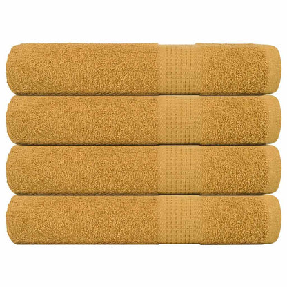 Towels 4 pcs Gold 100x200 cm 360 gsm 100% Cotton