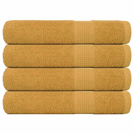 Towels 4 pcs Gold 100x200 cm 360 gsm 100% Cotton