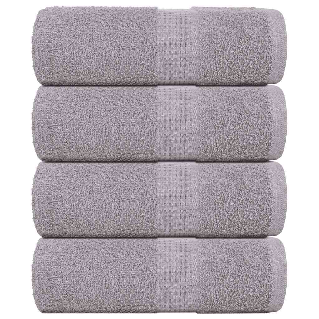 Guest Towels 4 pcs Grey 30x50 cm 360 gsm 100% Cotton