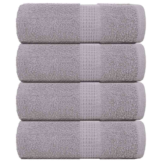 Guest Towels 4 pcs Grey 30x50 cm 360 gsm 100% Cotton