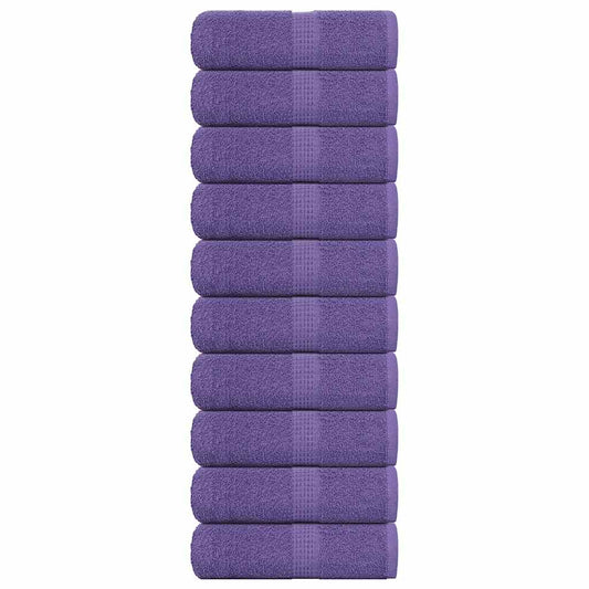 Guest Towels 10 pcs Purple 30x50 cm 360 gsm 100% Cotton