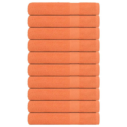 Towels 10 pcs Orange 100x200 cm 360 gsm 100% Cotton