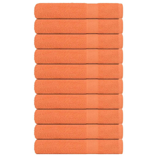 Towels 10 pcs Orange 100x200 cm 360 gsm 100% Cotton