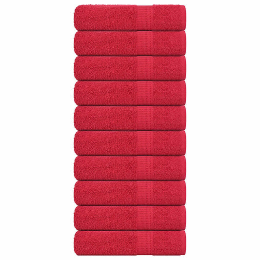 Hand Towels 10 pcs Red 50x100 cm 360 gsm 100% Cotton