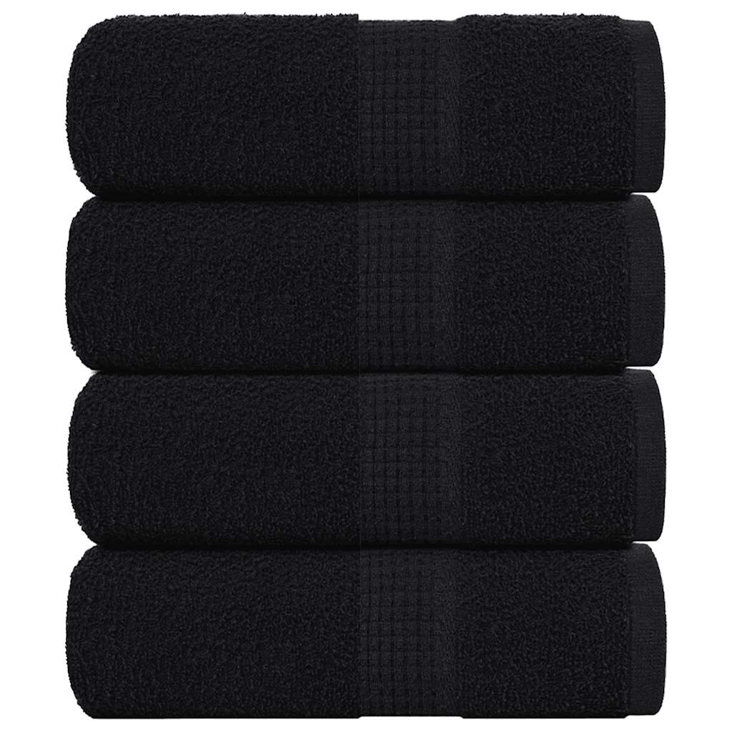 Wash Towels 4 pcs FROGN Black 30x30 cm 100% Cotton