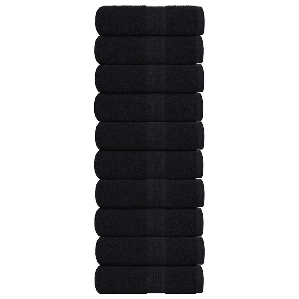 Wash Towels 10 pcs FROGN Black 30x30 cm 100% Cotton