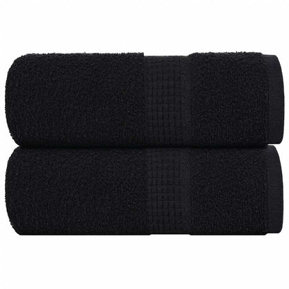 Guest Towels 2 pcs Black 30x50 cm 360 gsm 100% Cotton