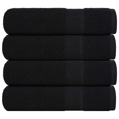 Hand Towels 4 pcs Black 50x100 cm 360 gsm 100% Cotton