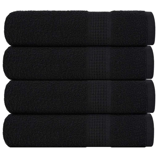 Hand Towels 4 pcs Black 50x100 cm 360 gsm 100% Cotton