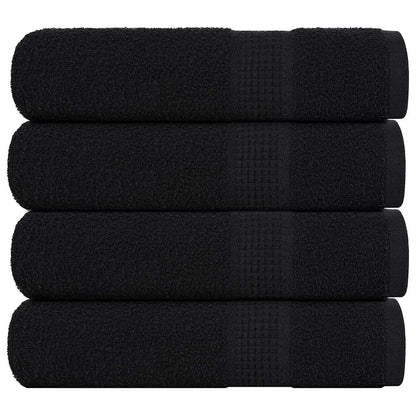 Shower Towels 4 pcs Black 70x140 cm 360 gsm 100% Cotton