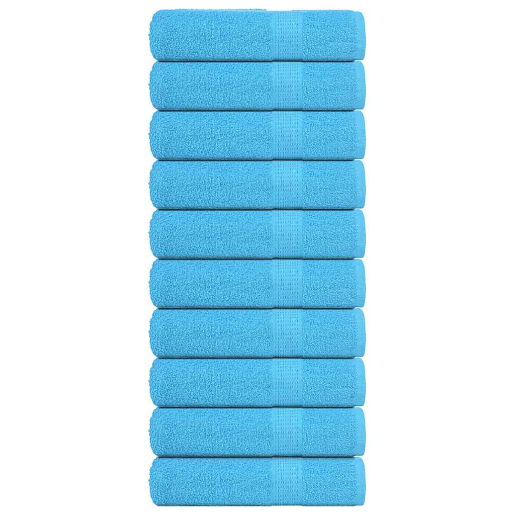 Hand Towels 10 pcs Turquoise 50x100 cm 360 gsm 100% Cotton