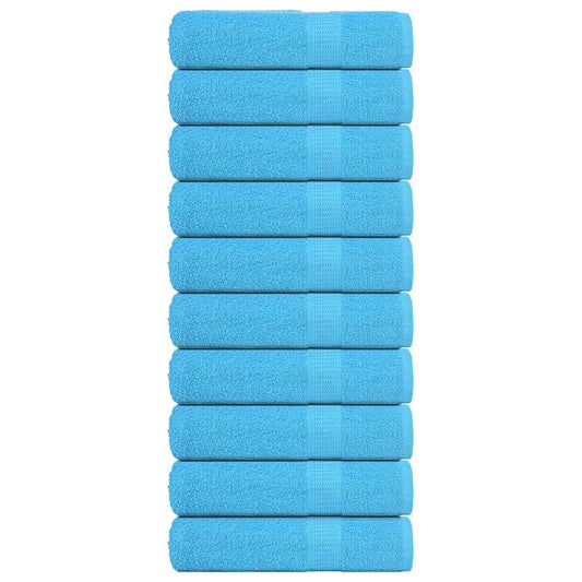 Hand Towels 10 pcs Turquoise 50x100 cm 360 gsm 100% Cotton