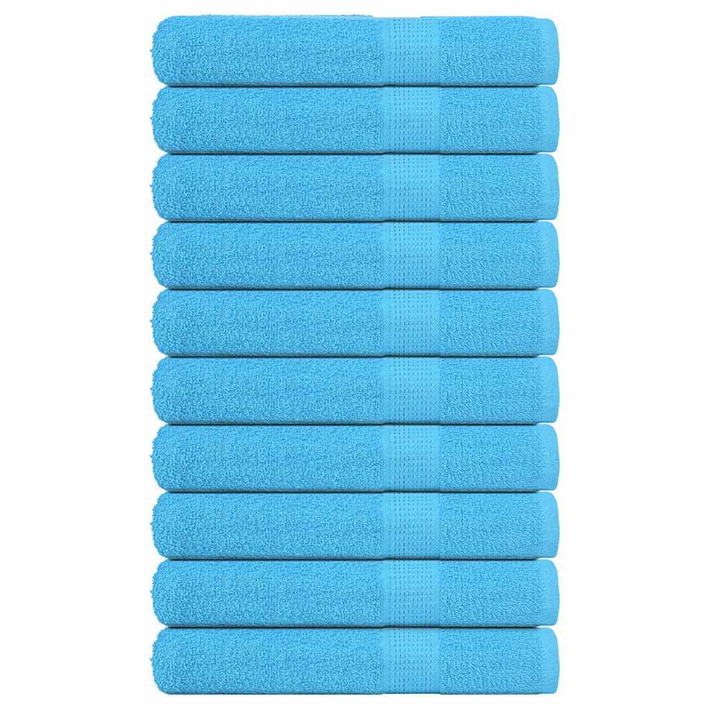 Towels 10 pcs Turquoise 100x200 cm 360 gsm 100% Cotton