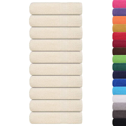 Hand Towels 10 pcs Cream 50x100 cm 360 gsm 100% Cotton