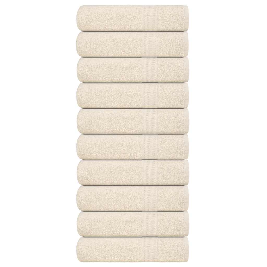 Shower Towels 10 pcs Cream 70x140 cm 360 gsm 100% Cotton