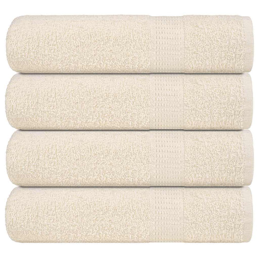 Bath Towels 4 pcs Cream 100x150 cm 360 gsm 100% Cotton
