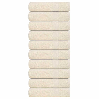 Bath Towels 10 pcs Cream 100x150 cm 360 gsm 100% Cotton