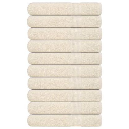 Towels 10 pcs Cream 100x200 cm 360 gsm 100% Cotton