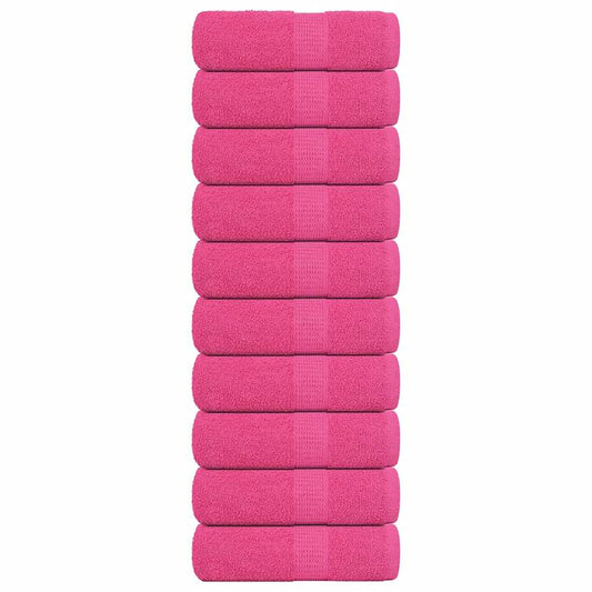 Guest Towels 10 pcs Pink 30x50 cm 360 gsm 100% Cotton