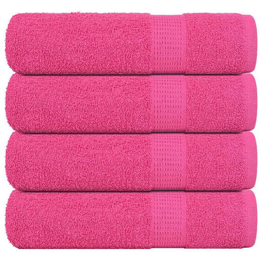 Bath Towels 4 pcs Pink 100x150 cm 360 gsm 100% Cotton