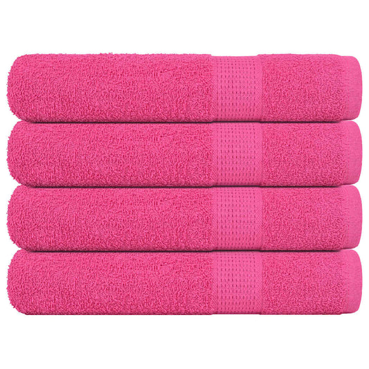Towels 4 pcs Pink 100x200 cm 360 gsm 100% Cotton