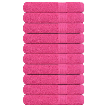 Towels 10 pcs Pink 100x200 cm 360 gsm 100% Cotton