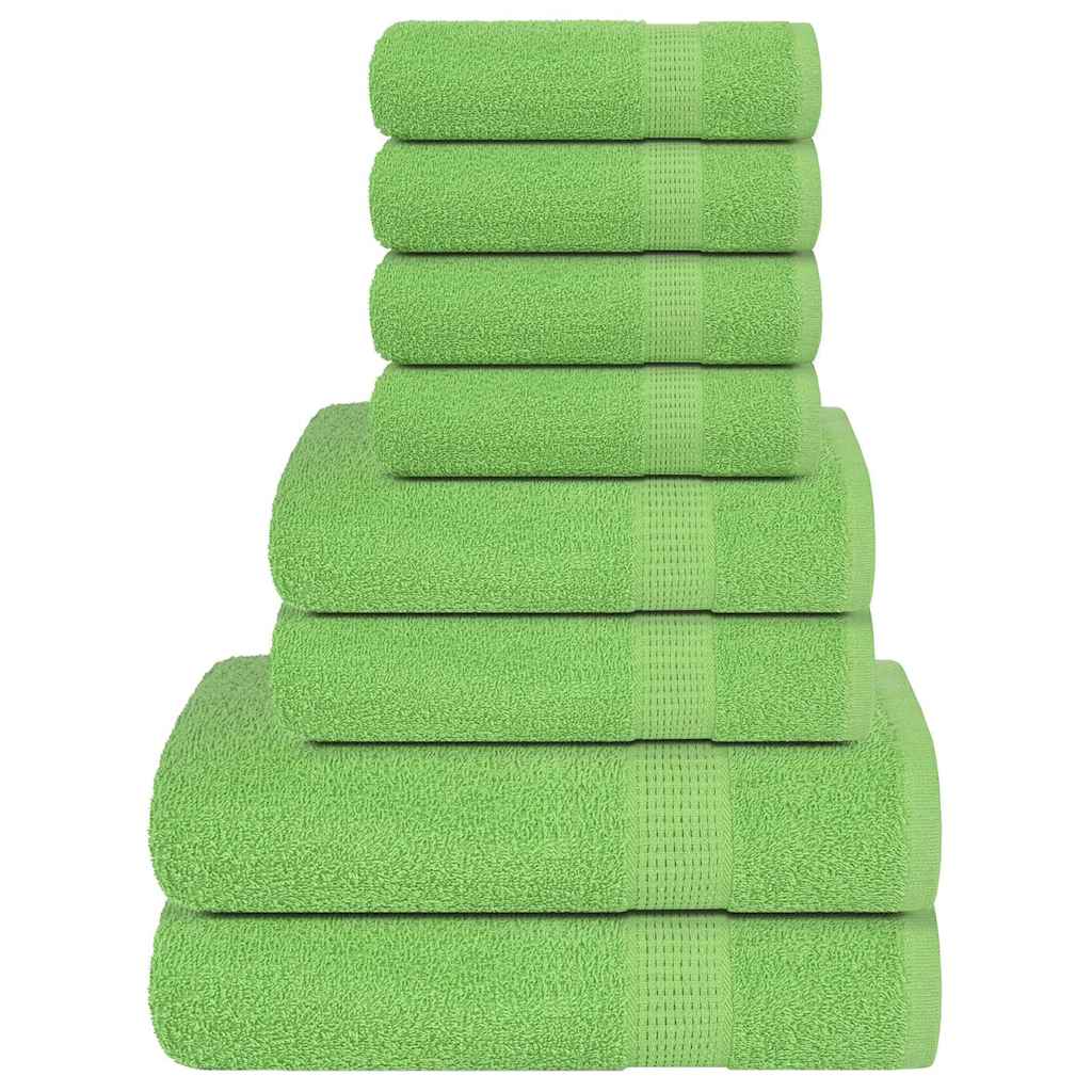 8 Piece Towel Set Apple Green 360 gsm 100% Cotton