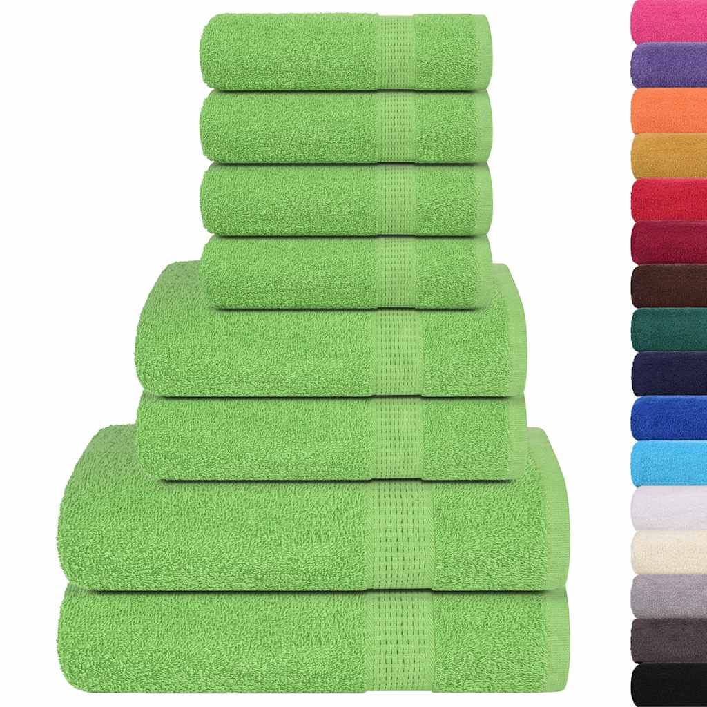8 Piece Towel Set Apple Green 360 gsm 100% Cotton