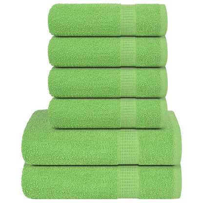 6 Piece Towel Set Apple Green 360 gsm 100% Cotton