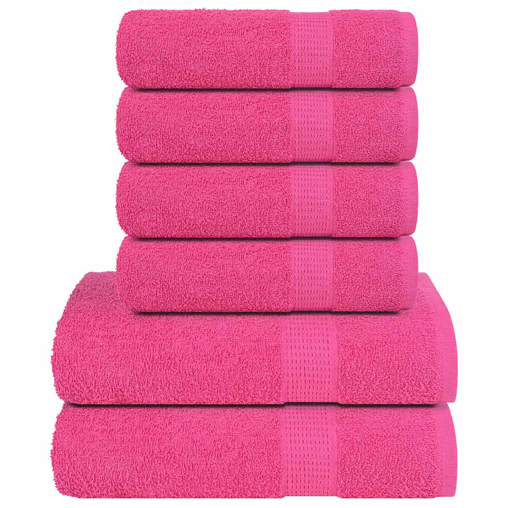 6 Piece Towel Set Pink 360 gsm 100% Cotton