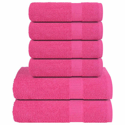 6 Piece Towel Set Pink 360 gsm 100% Cotton