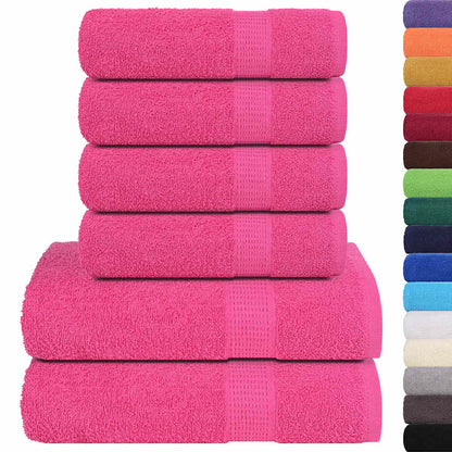 6 Piece Towel Set Pink 360 gsm 100% Cotton