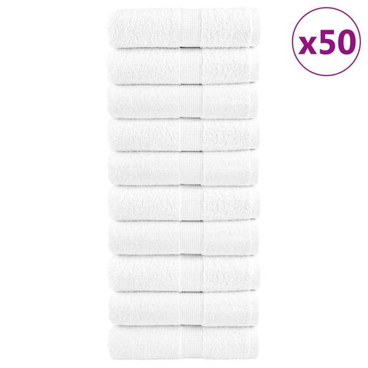 Premium Wash Towels SOLUND 50pcs White 30x30cm 600gsm