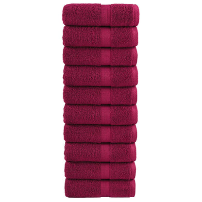 Premium Wash Towels SOLUND 10pcs Bordeaux 30x30cm 600gsm
