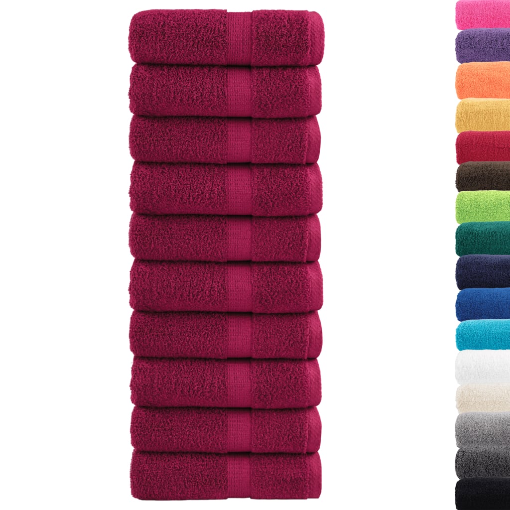 Premium Wash Towels SOLUND 10pcs Bordeaux 30x30cm 600gsm