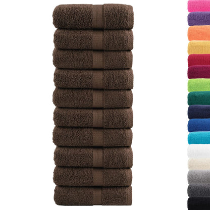 Premium Wash Towels SOLUND 10pcs Brown 30x30cm 600gsm
