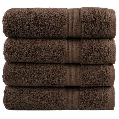 Premium Hand Towels SOLUND 4pcs Brown 50x100cm 600gsm