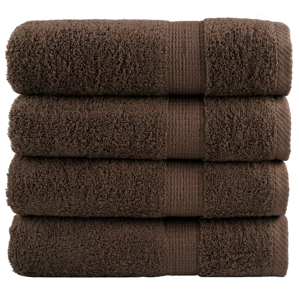 Premium Shower Towels SOLUND 4pcs Brown 70x140cm 600gsm