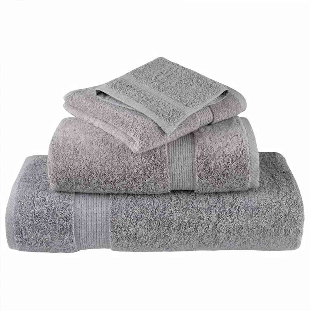 Washcloths 4 pcs Grey Cotton