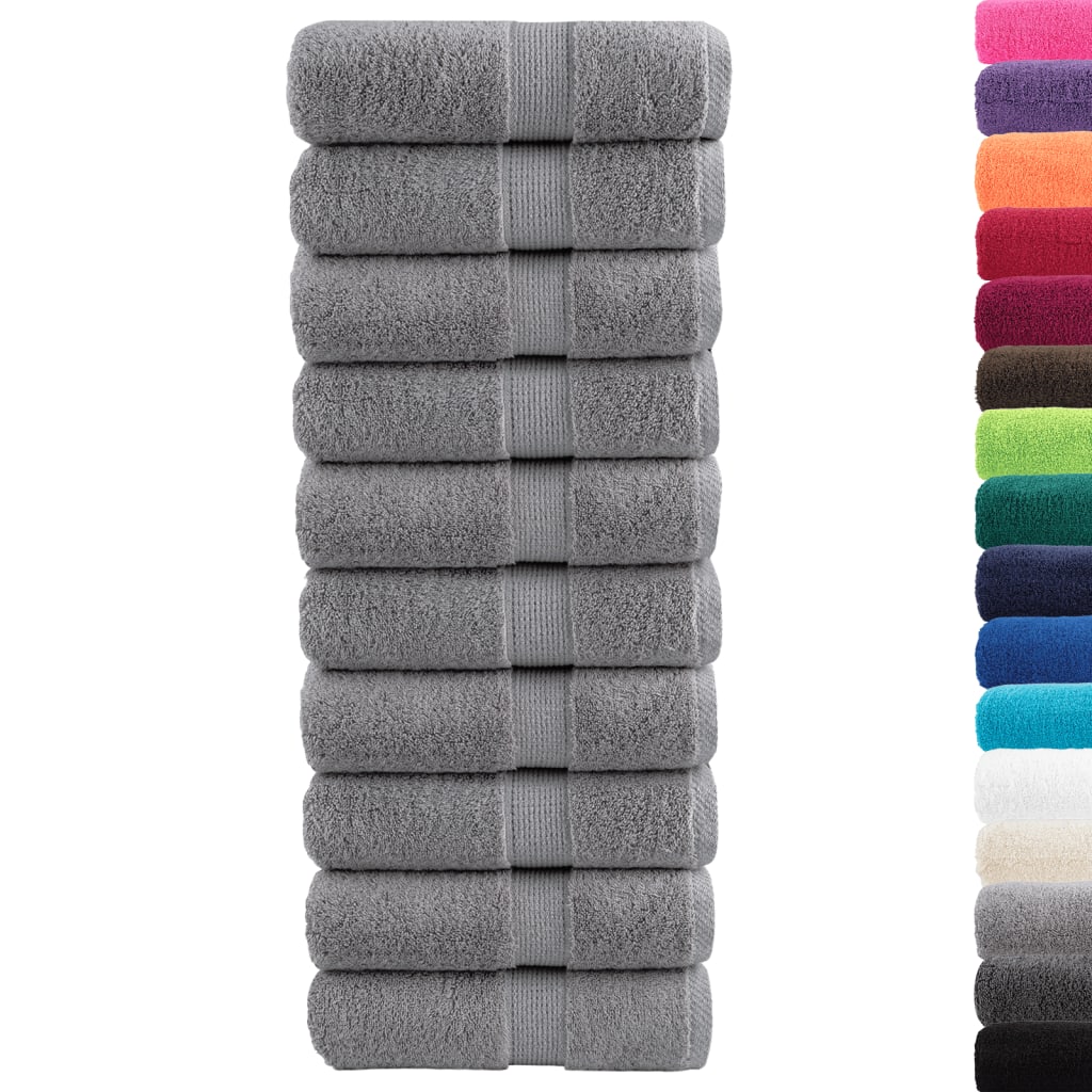 Premium Wash Towels SOLUND 10pcs Grey 30x30cm 600gsm