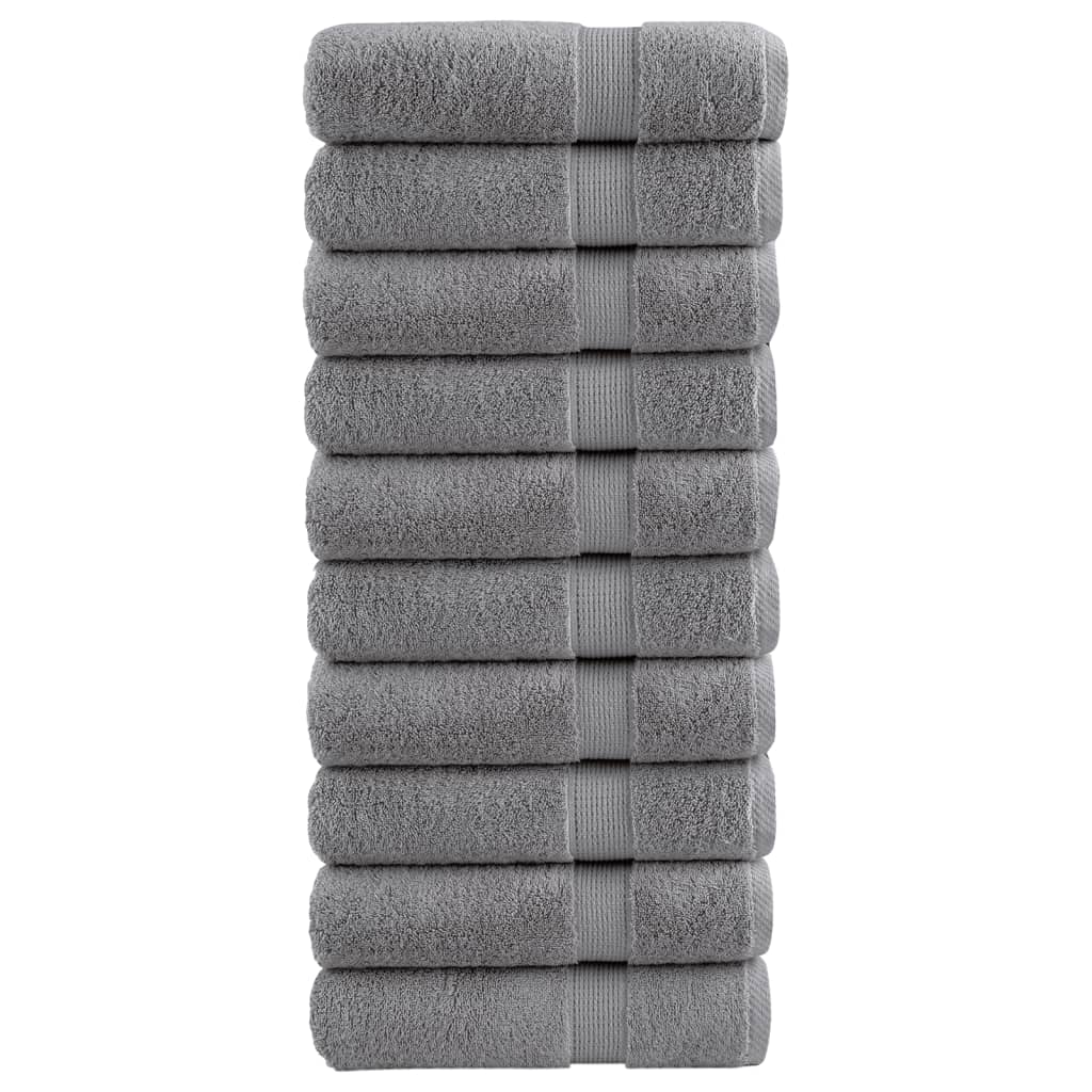 Premium Hand Towels SOLUND 10pcs Grey 50x100cm 600gsm