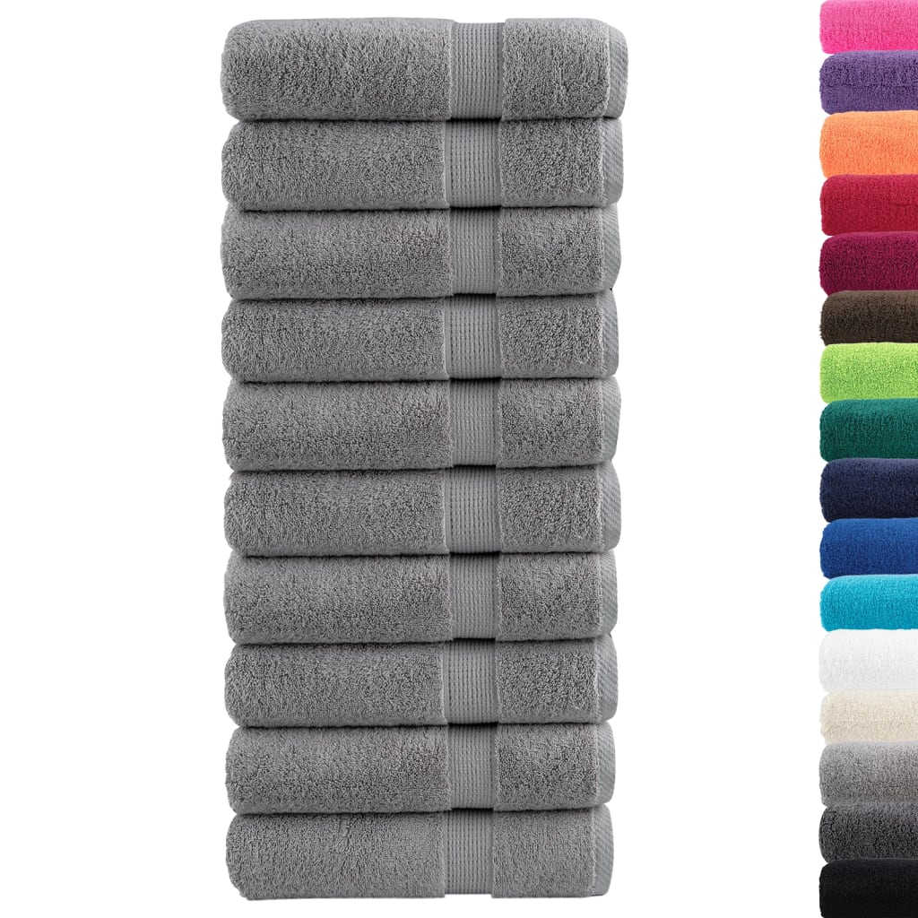 Premium Hand Towels SOLUND 10pcs Grey 50x100cm 600gsm
