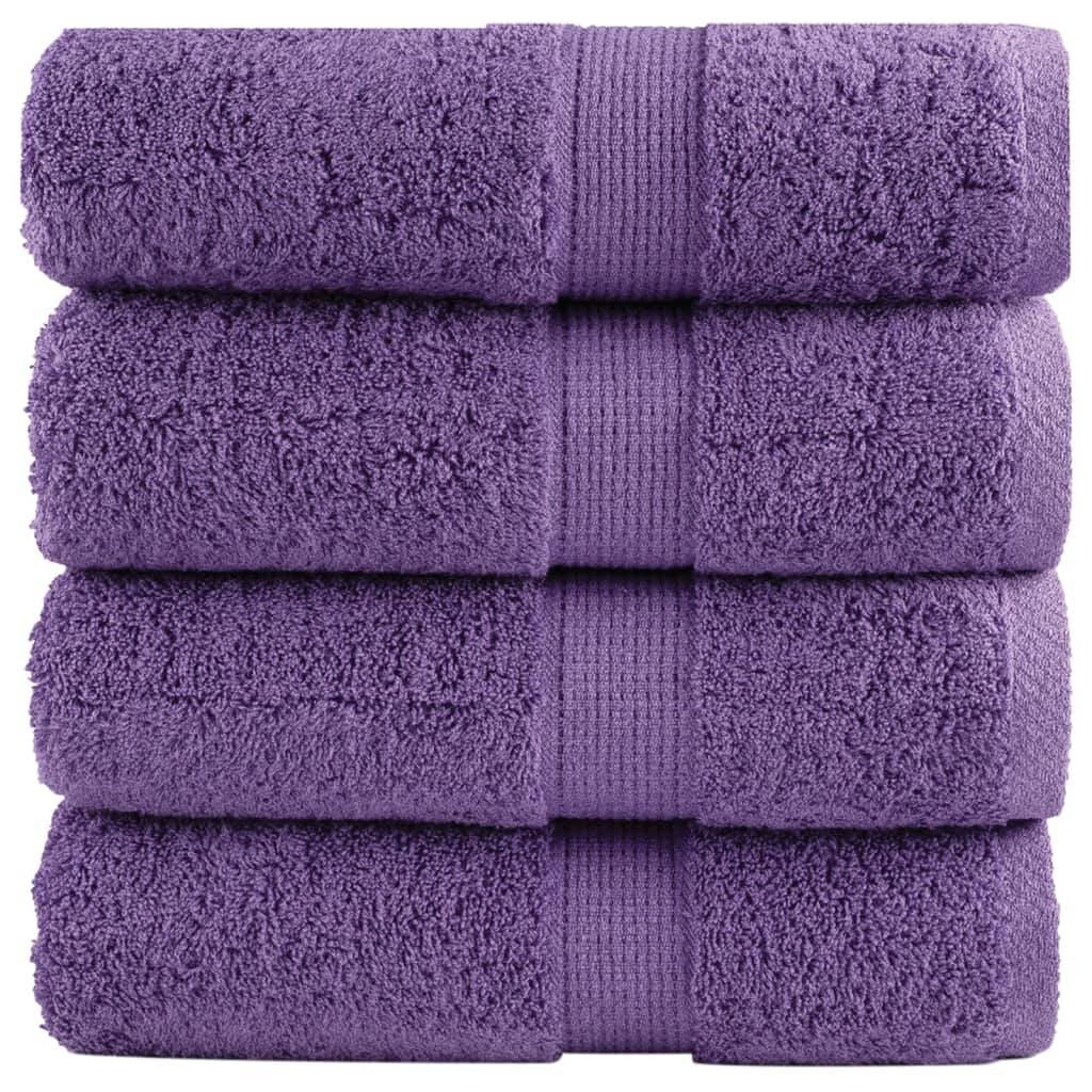 Premium Wash Towels SOLUND 4 pcs Purple 30x30 cm 600 gsm