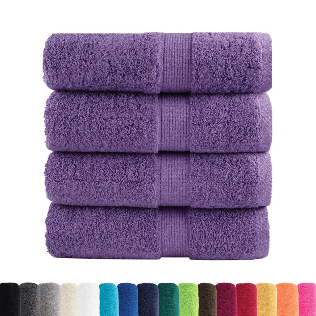 Premium Wash Towels SOLUND 4 pcs Purple 30x30 cm 600 gsm