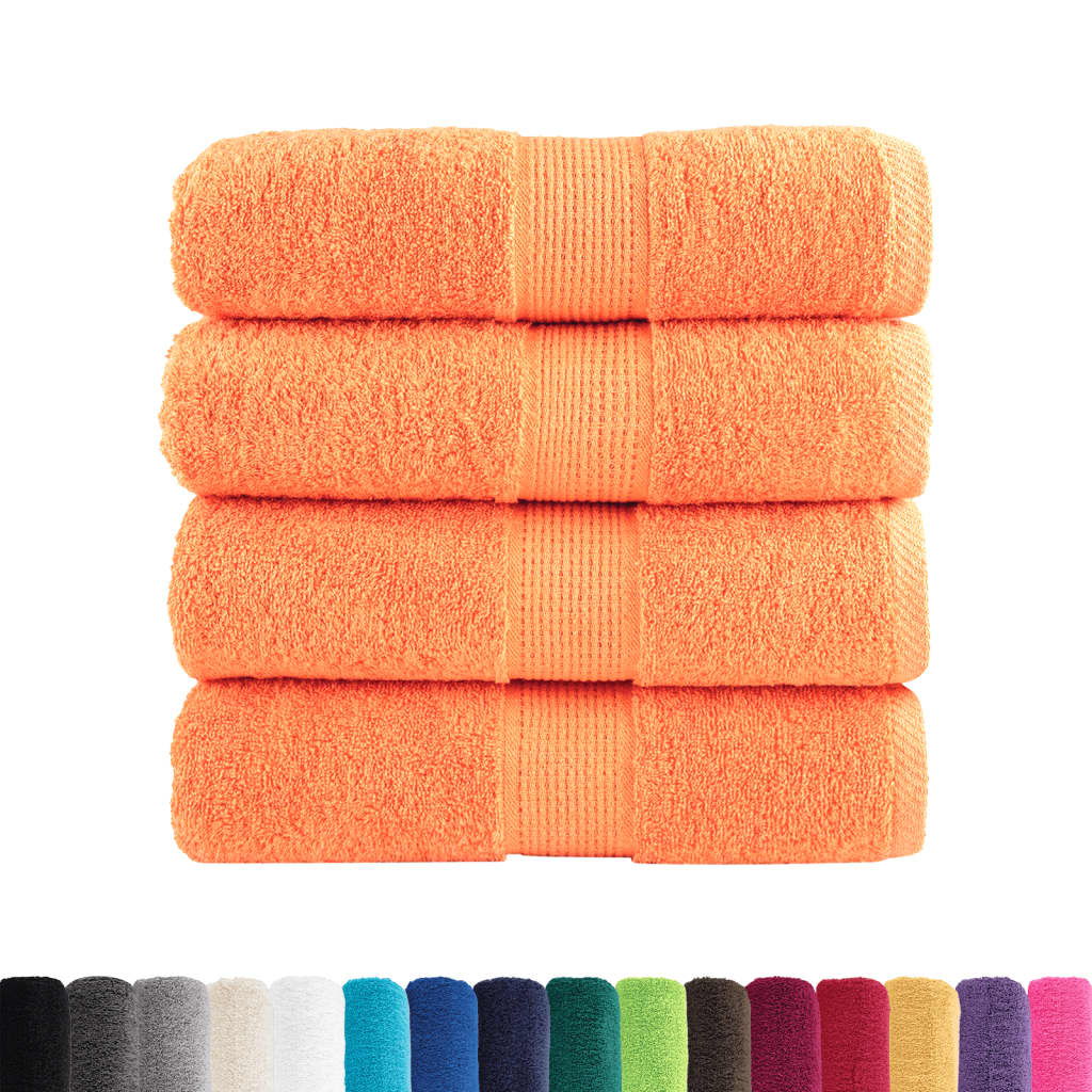 Premium Guest Towels SOLUND 4 pcs Orange 30x50 cm 600 gsm