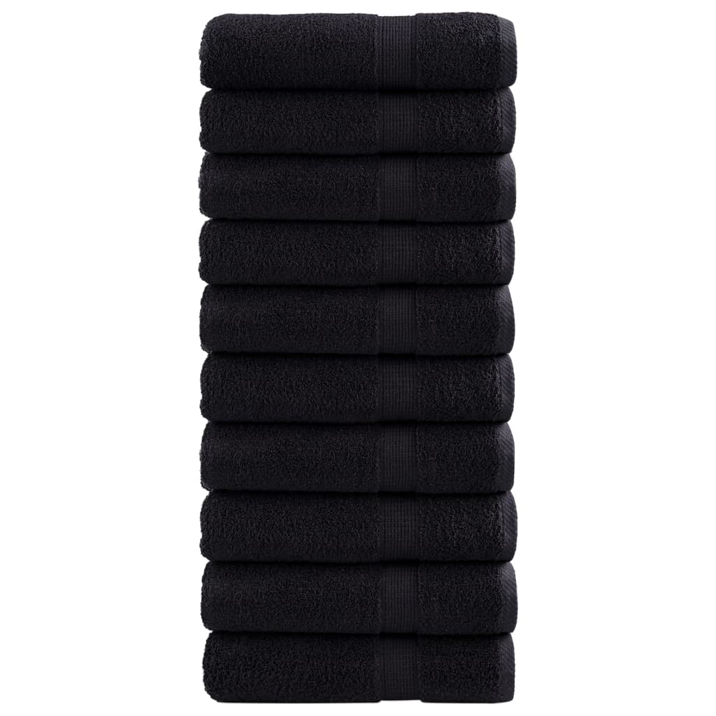 Premium Hand Towels SOLUND 10 pcs Black 50x100 cm 600 gsm